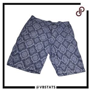 Lucky Brand Men's Bandana Paisley Print Saturday Stretch Chino Shorts Blue Sz 32
